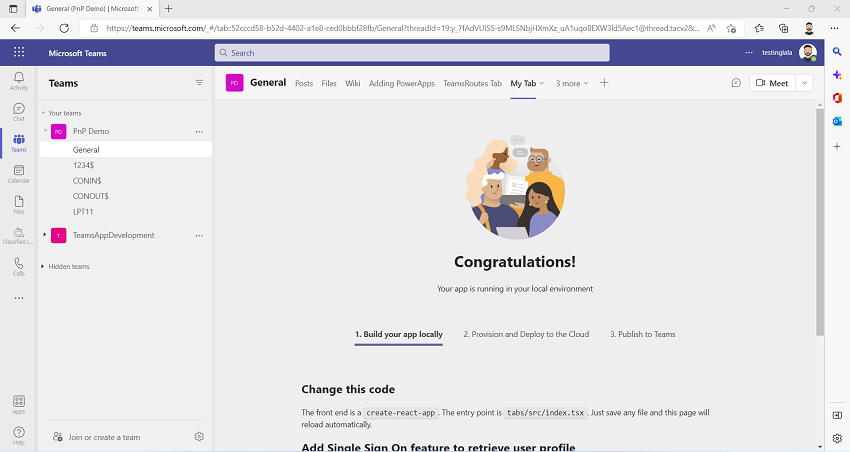 Teams Toolkit for Creating Microsoft Teams Tab